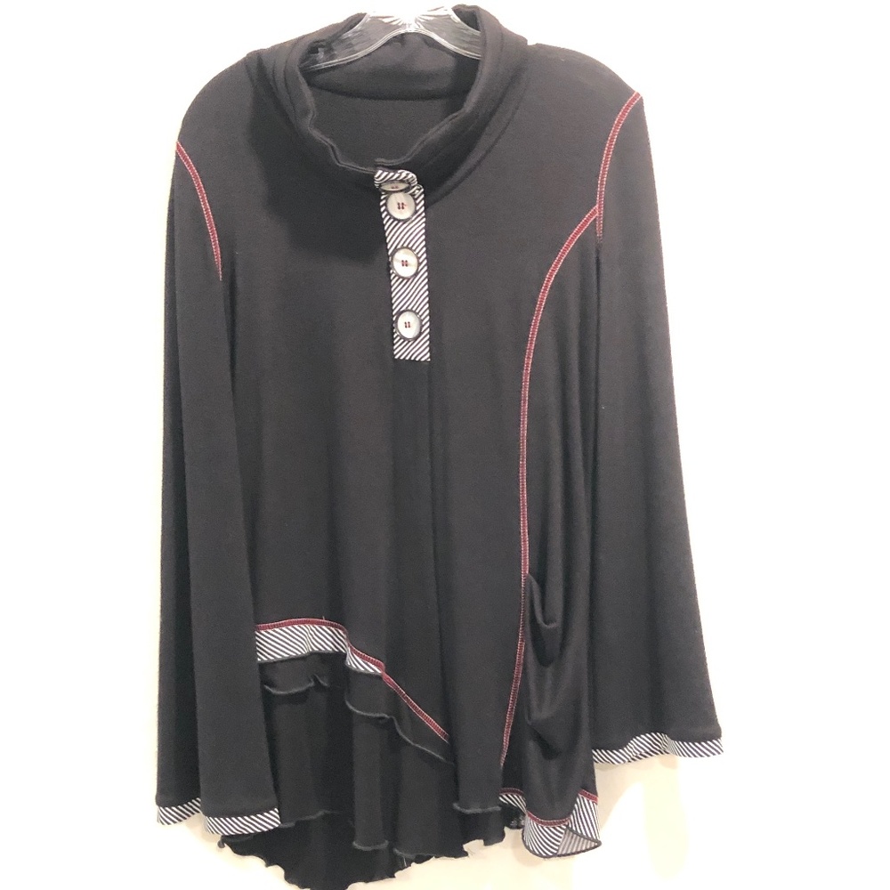 JOSEPH RIBKOFF Black Shirt Top Jacket! Gorgeous! M/L